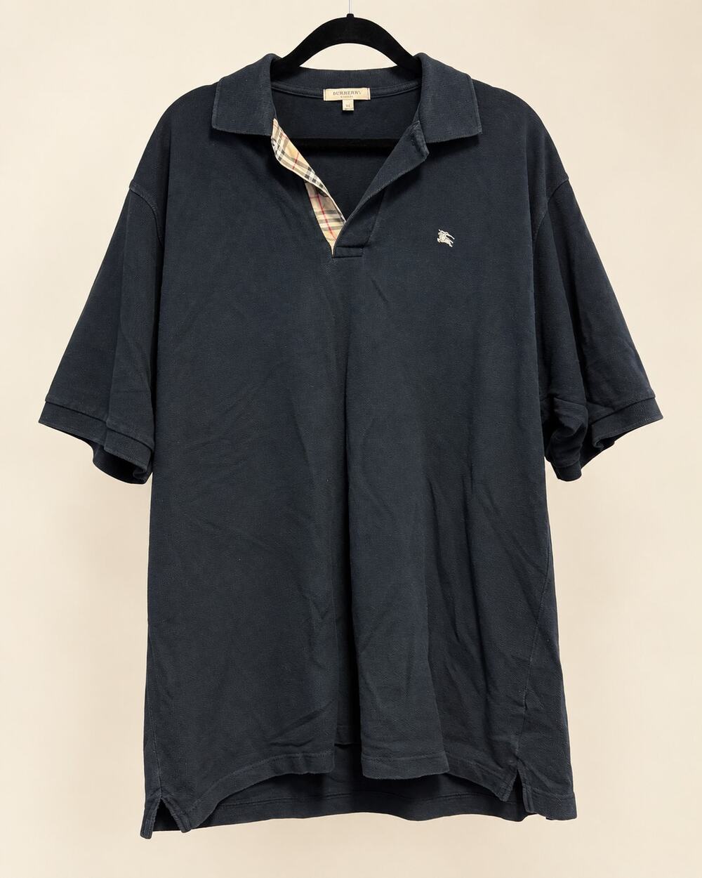 Burberry London Piqué Cotton Polo Shirt in solid black